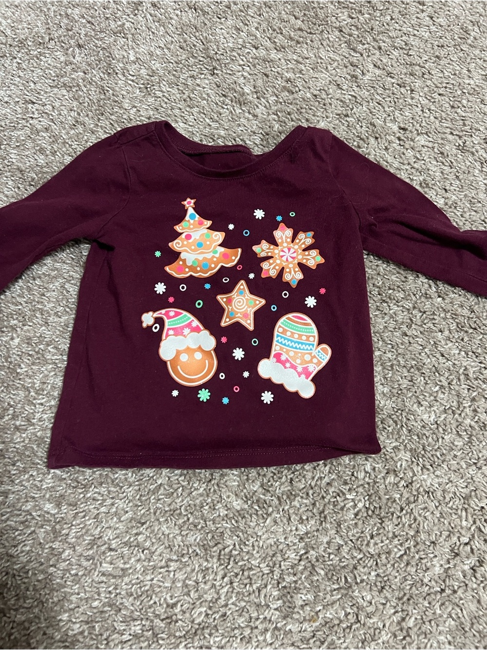 The Children's Place Burgundy Long-Sleeve Holiday Graphic Tee